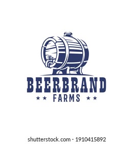 Beer barrel silhouette design logo, elegant and luxurious retro classic
