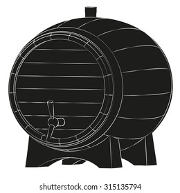 Beer barrel silhouette isolated on white background