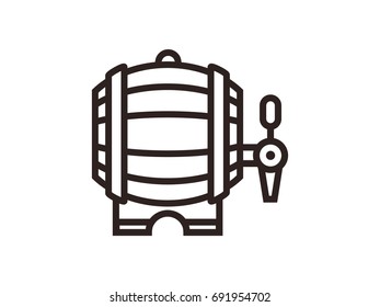 beer barrel with tap on stand