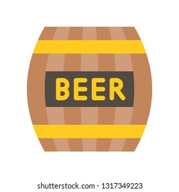 Beer barrel vector, Feast of Saint Patrick flat style icon