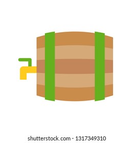 Beer barrel vector, Feast of Saint Patrick flat style icon