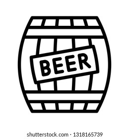 Beer barrel vector, Feast of Saint Patrick line style icon