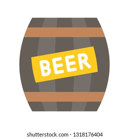 Beer barrel vector, Feast of Saint Patrick flat style icon
