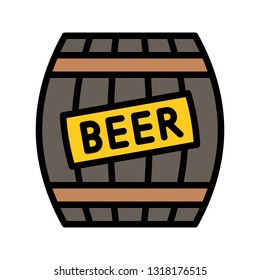 Beer barrel vector, Feast of Saint Patrick filled style icon editable outline