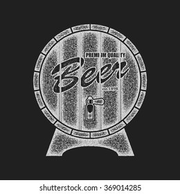 Beer barrel. Vector illustration in grunge style. Element for your design.