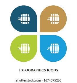 Icono de Ilustración del vector de barril de cerveza para todos los fines. Aislado en 4 entornos diferentes.