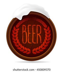 Beer barrel vector label logo