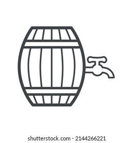 Beer barrel vector linear icon