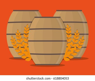 Beer barrel and wheat ear design