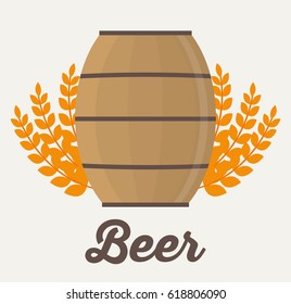 Beer barrel and wheat ear design