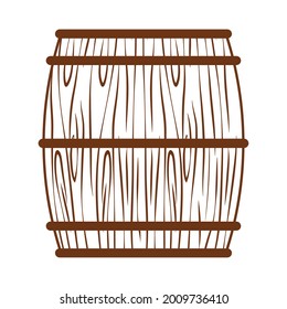 beer in barrel wooden icon