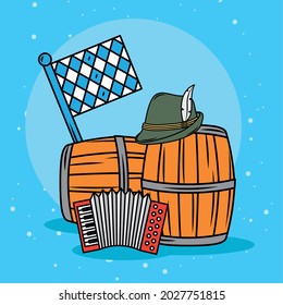 beer barrels and accordion oktoberfest