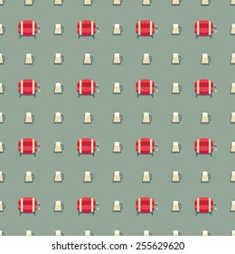 beer barrels and glass pattern 