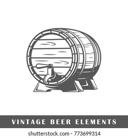 Beer barrels isolated on white background. Design elements. Vector illustration