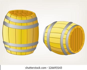 Beer barrels. Style vector