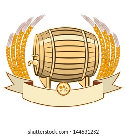 beer barrel.Vector illustration isolated on white background for design