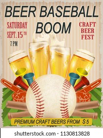 Beer And Baseball Poster.