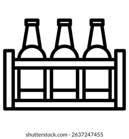 beer basket icon Simple thin line stroke