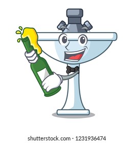 With beer bathroom ceramic sink on mascot isolated