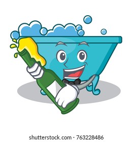 With beer bathtub character cartoon style