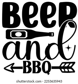 Beer and Bbq  SVG T shirt design Vector File	
