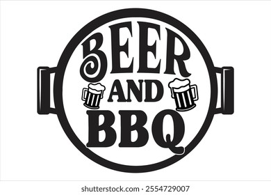 beer and bbq  t shirt design, vector file