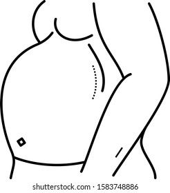 Beer Belly  Line Art Icon. 