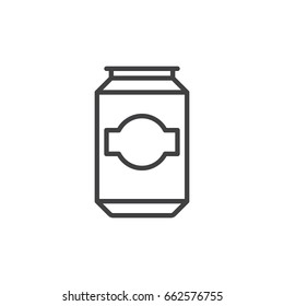 Beer, Beverage Can Line Icon, Outline Vector Sign, Linear Style Pictogram Isolated On White. Symbol, Logo Illustration. Editable Stroke. Pixel Perfect