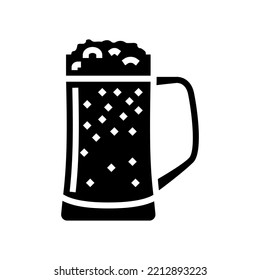 beer beverage drink glyph icon vector. beer beverage drink sign. isolated symbol illustration