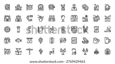 Beer Beverage Drink Pub Craft Brewing Icon Set