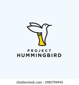 logotipo de cerveza abstracta. icono del colibrí