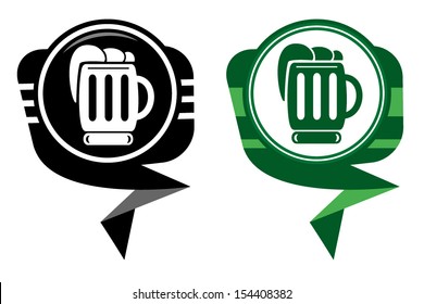 Beer black and green map pointer