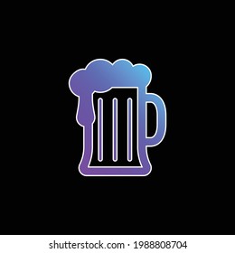 Icono de vector de gradiente azul de cerveza