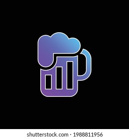 Beer blue gradient vector icon