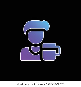 Icono de vector de gradiente azul de cerveza