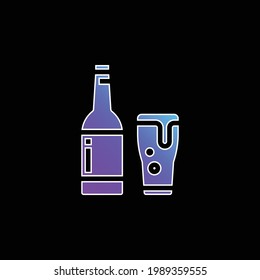 Icono de vector de gradiente azul de cerveza