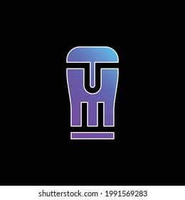 Icono de vector de gradiente azul de cerveza
