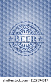 Beer blue hexagon emblem.