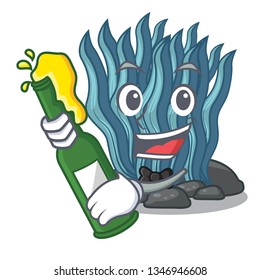 With beer blue seaweed toys in cartoon shape