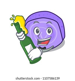 With beer blueberry roll cake mascot cartoon