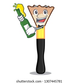 With beer blusher in the shape of mascot