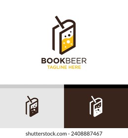 Beer Book Logo Design. Simple and Modern. Vector illustration