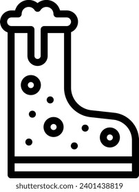 Beer boot single vector line icon