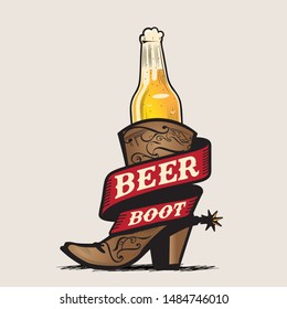 Beer and Boot vector illustration
for poster, logo, tshirt print, or any other purpose.
beer and boot are separated layers