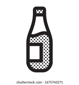 Beer Botlte. Icon Filled with Dots.