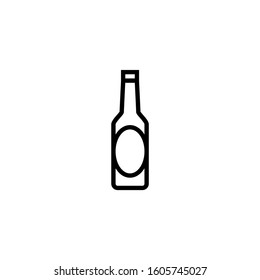Beer bottle, Alcohol drink oncept sign in outline style on white background vector illustration for website, mobile application, presentation, infographic
