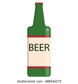 Beer bottle alcoholic beverage flat icon, vector sign, colorful pictogram isolated on white. Symbol, logo illustration. Flat style design
