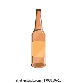 beer bottle beverage isolated design
