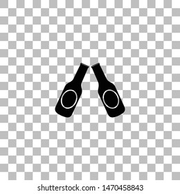 Beer bottle. Black flat icon on a transparent background. Pictogram for your project