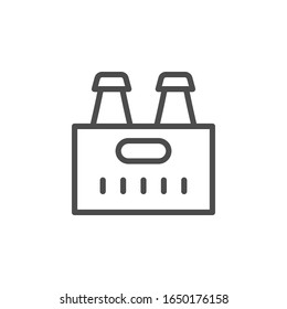 Icono de contorno de la línea de la caja de la cerveza